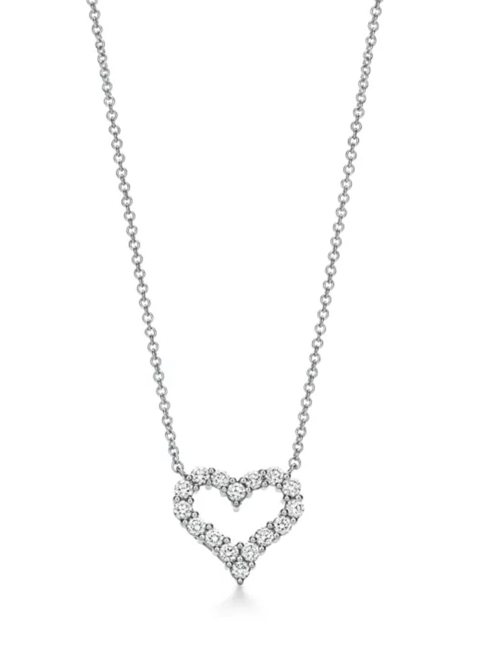 Authentic Tiffany & Co Brilliant Cut Round Diamond Platinum Necklace 16”